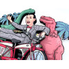 Pee Wee's Bike & Dinosaurs Woodcut - 3D Layered Wall Art